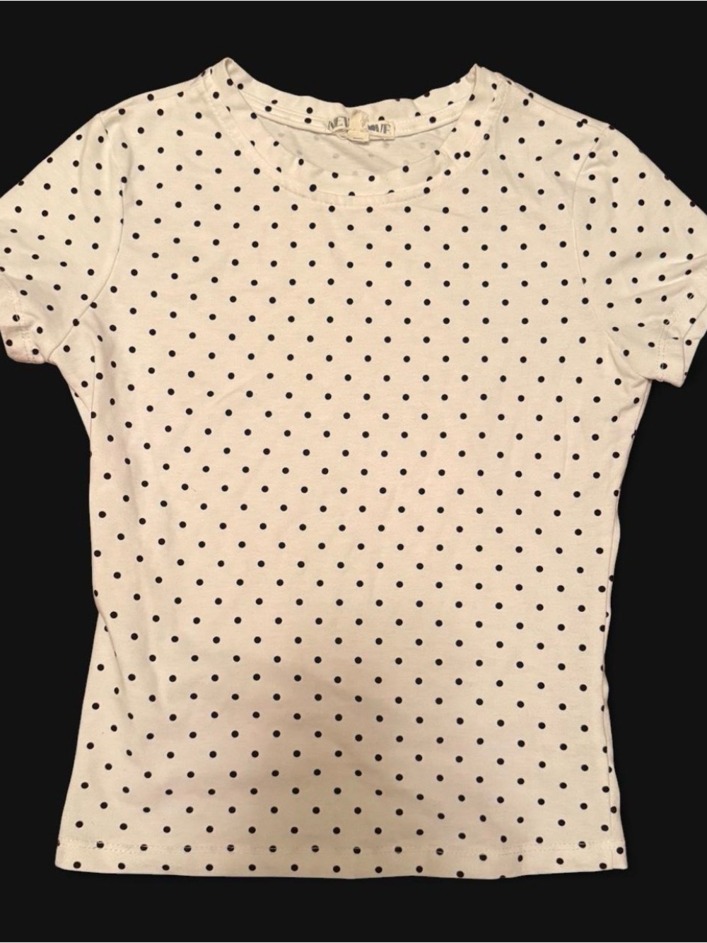 Polka Dot Short Sleeve Tee - White with Black Dots
